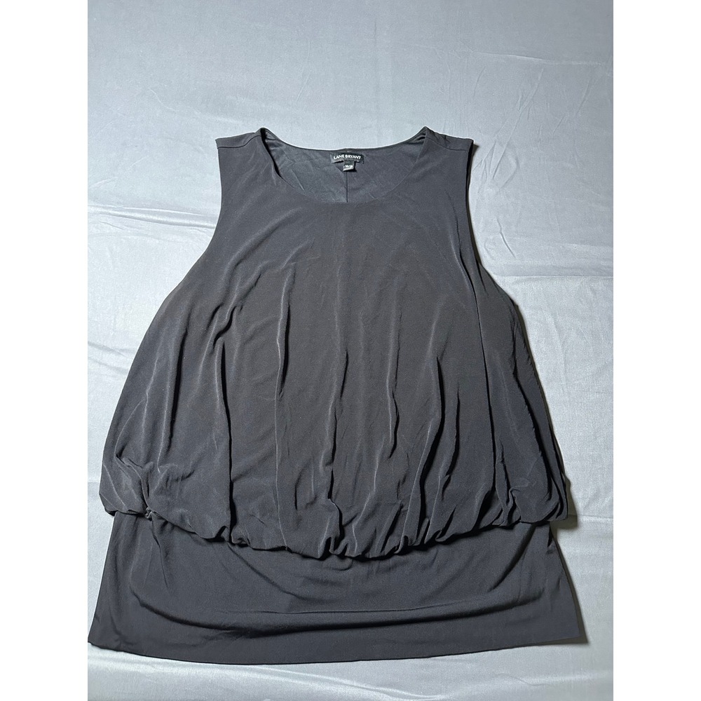 Lane Bryant Black Bubble Hem Double Layer Sleeveless Top Plus Size 18/20